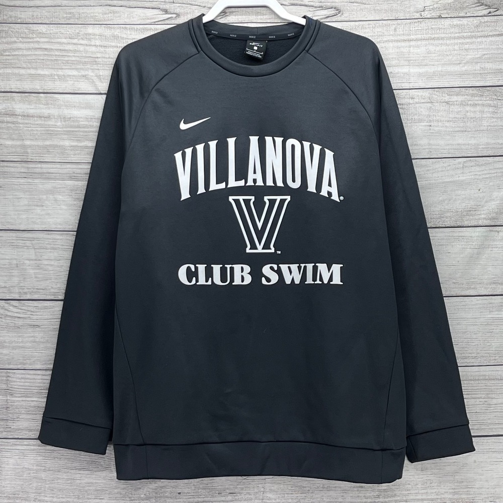 Nike Villanova Club Swim Dri-FIT Sweatshirt Mens Large Black Raglan Pullover